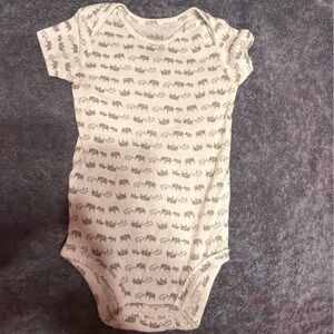 Gray Elephant Print Kids One Piece